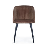 Scaun dining maro-ruginiu/negru din catifea poliester si otel Queen Bizzotto